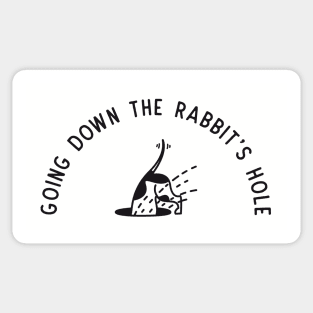 Going down the rabbit's hole Sticker